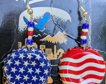 Upcycled Craft Hop Water and Soda Pop Bottle Cap Earrings