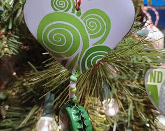 Upcycled Craft Beer Can and Bottle Cap Heart Ornaments