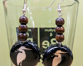 Upcycled Craft Beer Bottle Cap Earrings - Beerrings - Western United States (CA, CO, OR, Wi)