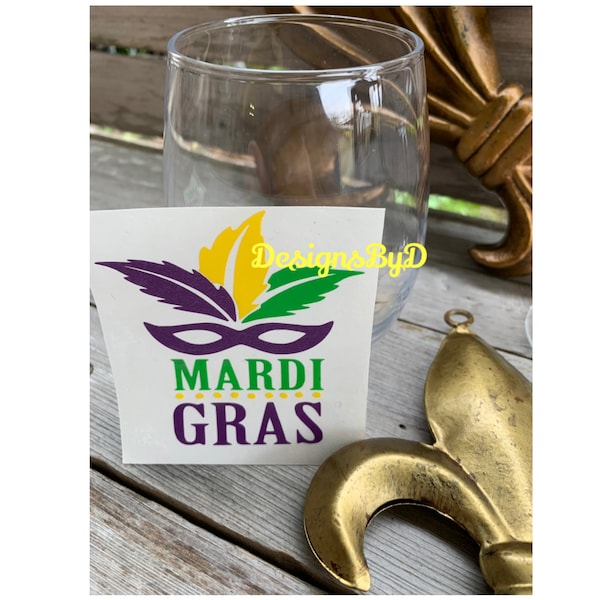 mardi gras wine tumbler