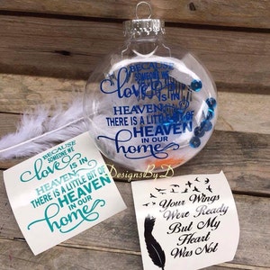 In Memory Decals for Ornaments, Keepsake Remembrance Memorial Gift