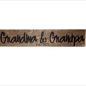 Grandma & Grandpa sign, Grandparents sign, Grandma sign, Grandpa sign, established sign, Love Grandparents, New Grandparents gift, gift idea
