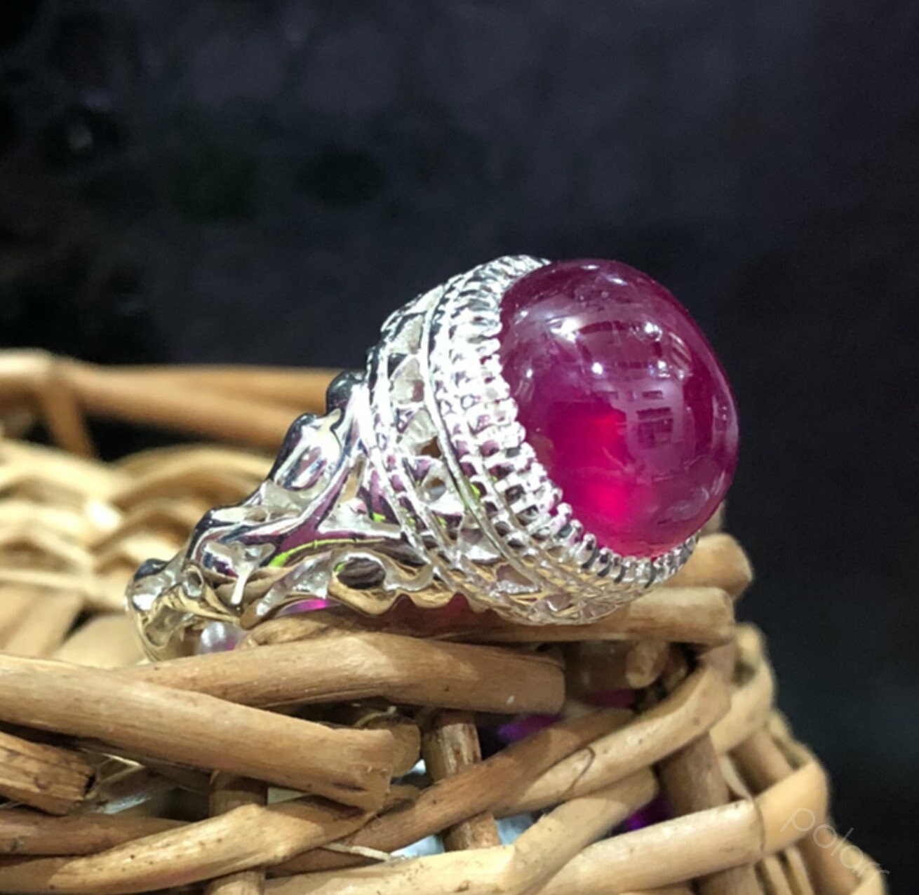 925 Sterling Silver Natural Red Ruby Cabochon Men Ring | Etsy