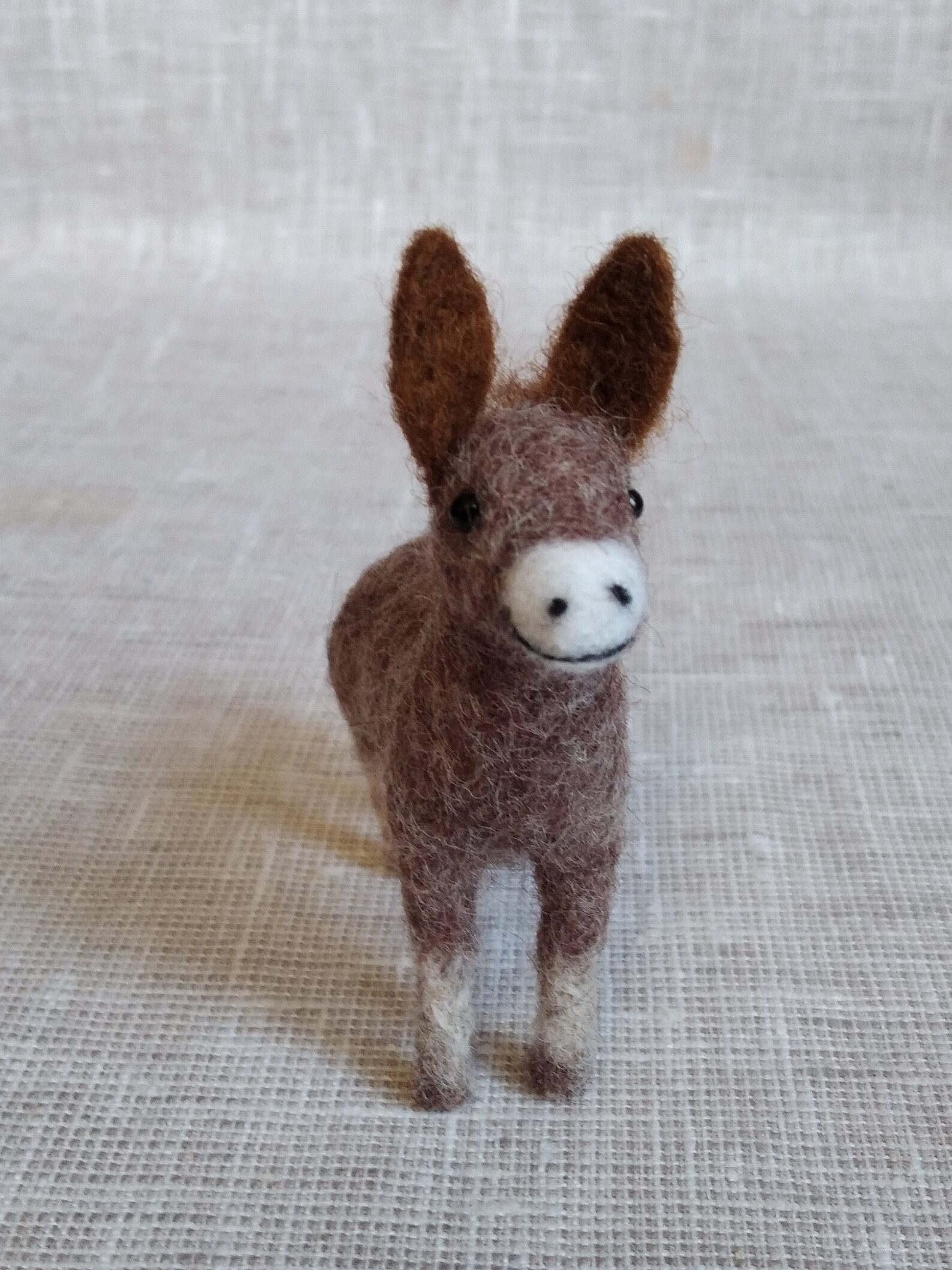 Needle felted donkey Felt miniature Tiny animal Gray Etsy