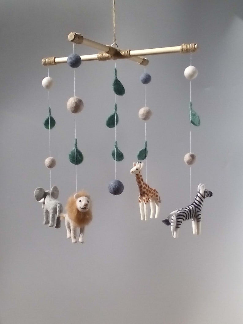 Filz Baby Mobile Safari Nadel gefilzt Tiere Neutral Etsy