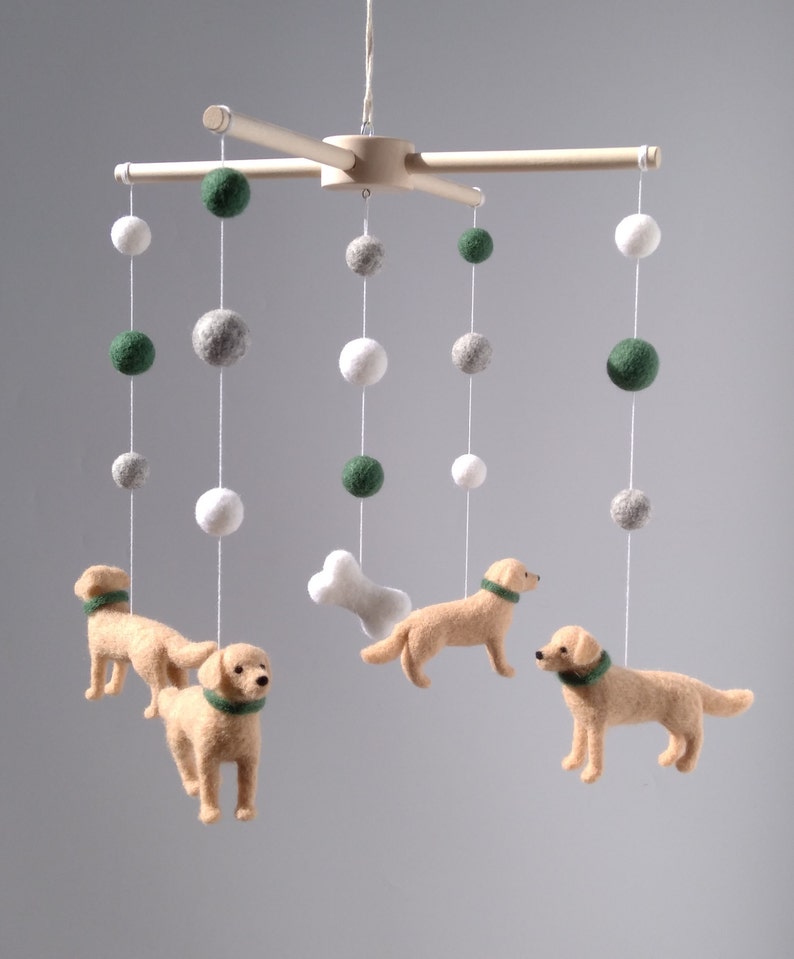 Dogs baby mobile with Golden Retriever Nursery crib decor Etsy