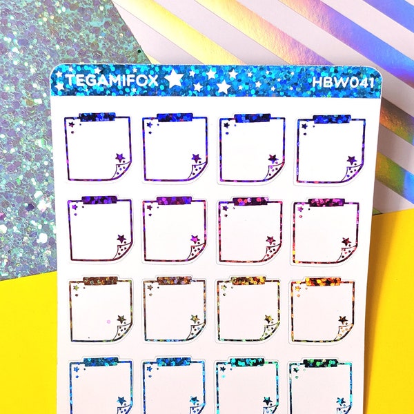 Foiled Sticky Notes - Hobonichi Weeks Stickers - Multiple foil color options - 16 Stickers - HBW041