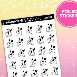 FOIL Happy Mail Aufkleber - Handgezeichnete Aufkleber - Post, Paket und Post Tracker - 35 Folienfarben - IKN002