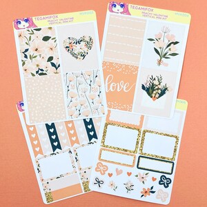 Peachy Valentine Mini Vertical Kit Planner Sticker Kit PV-MVK image 1