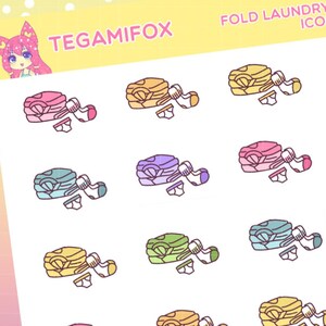 Fold Laundry Reminder Stickers, Laundry Day Stickers, Laundry Planner Stickers, Pastel Planner Icons, Mini Stickers, Hand Drawn Stickers