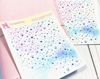 Pastell Starry Heavens Foiled Header Sticker - Zwei Folienfarboptionen