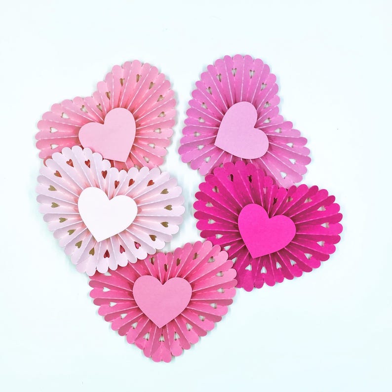 Scalloped Lace Heart Rosettes With Heart Centers - Valentine's Day ...
