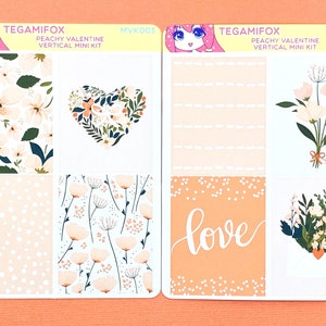 Peachy Valentine Mini Vertical Kit Planner Sticker Kit PV-MVK image 3