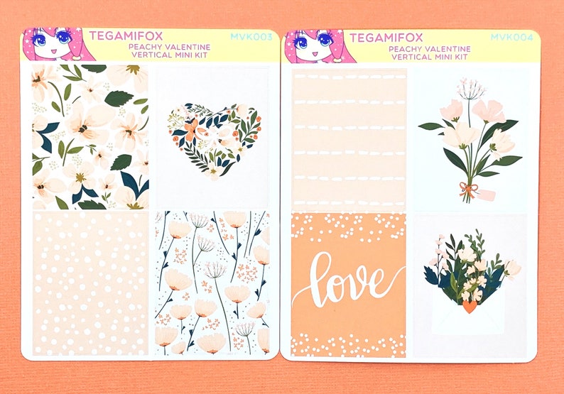 Peachy Valentine Mini Vertical Kit Planner Sticker Kit PV-MVK image 3