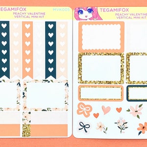 Peachy Valentine Mini Vertical Kit Planner Sticker Kit PV-MVK image 2