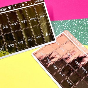 Oops Foiled Planner Tabs Seconds Stickers Hobonichi Weeks and Cousin Monthly Tab Stickers Multiple Foil Colors image 10