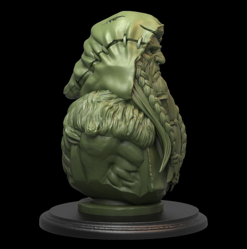 Druid 3D Printed Resin Bust Dungeons and Dragons Tabletop Role Playing Pathfinder Miniatures
