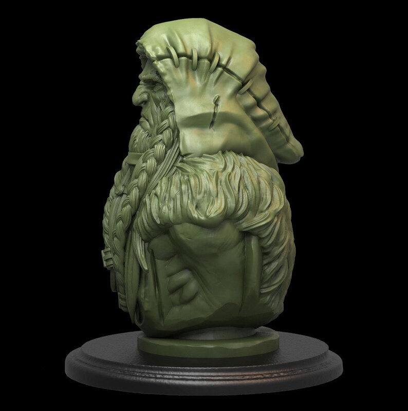 Druid 3D Printed Resin Bust Dungeons and Dragons Tabletop Role Playing Pathfinder Miniatures