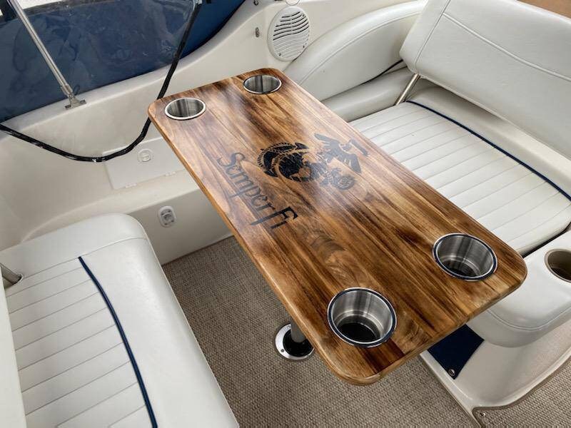 Boat table yacht pontoon boat TEAK custom designs stainless Etsy
