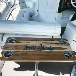 Custom Teak Boat Table - High Gloss Marine Finish - Replacement Cockpit ...