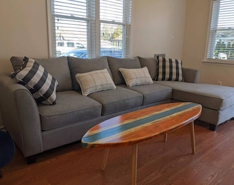 Surfboard coffee table Made to order mid century modern 5 foot