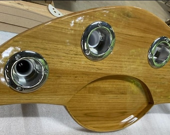 Teak Rod Holder Rocket Launcher | Yacht Table Top Customizable