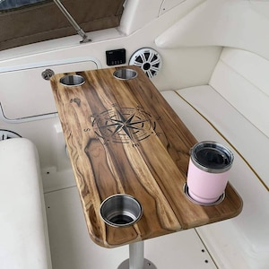 Boat table teak| cockpit yacht | made to order | FREE SHIPPING | custom designs | wooden desk top | table top dining table gift customizable