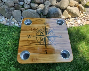 Custom Teak Boat Table - High Gloss Marine Finish - Replacement Cockpit Table for Yachts & Powerboats - Handmade Furniture