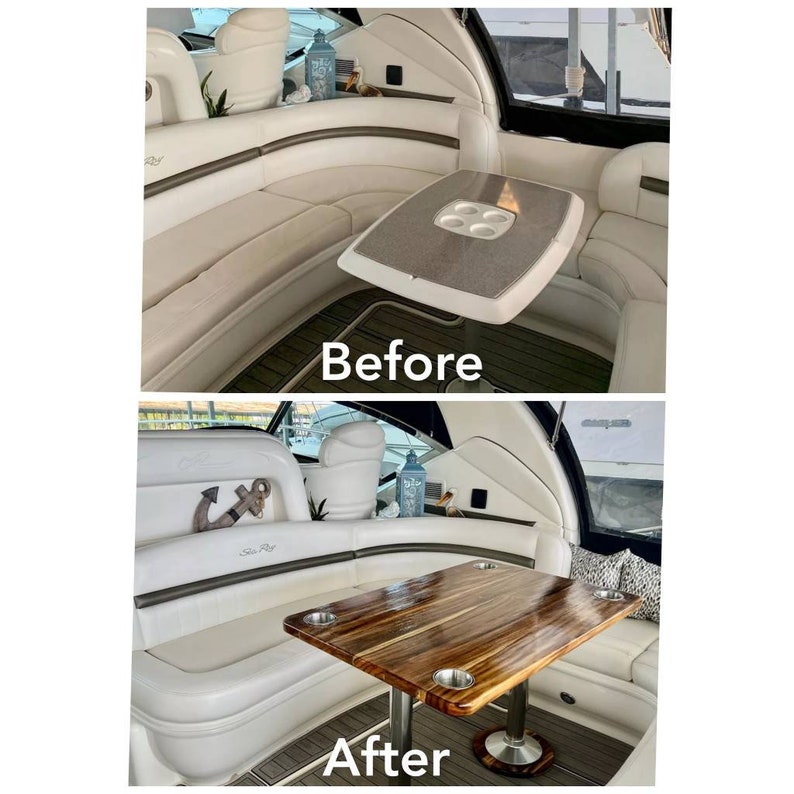 Yacht Table Teak Boat Table With Custom Designs Cockpit Boat Etsy