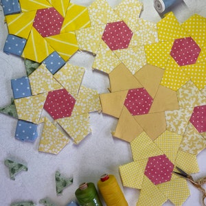 Modelli di carta inglese per il patchwork di Clematis