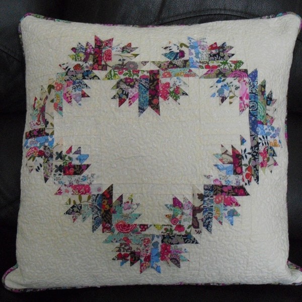 Log Cabin Heart Pillow PDF Pattern