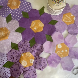 Margherita occhio di bue carta inglese piecing