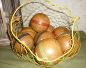 old french WOODEN BALLS Bowling game