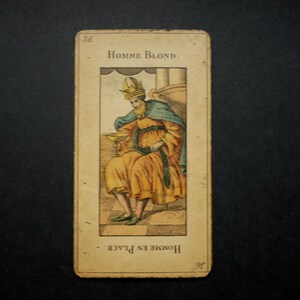 Carte ancienne jeu de TAROT DIVINATOIRE français XIX  Etteilla  Grimaud Paris  carte 26