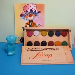 vintage  French  watercolor paint box  Peintures sans danger Secap 50&#39;