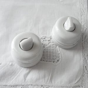 Pair of Antique French Light Switch  PORCELAIN  1930 industrial style
