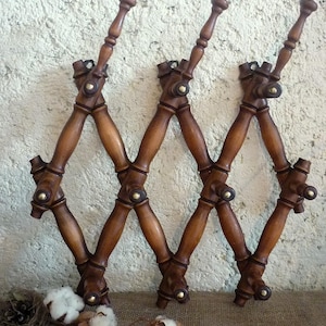 Vintage french  Retro  Peg Rack, Folding Accordion Rack, Retro Wall Rack, Vintage Coat Rack, Expanding Hanging Rack,30&#39;s,