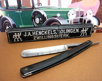 rare vintage Straight Razor,J.A.HENCKELS Solingen ZWILLINGSWERK GERMANY