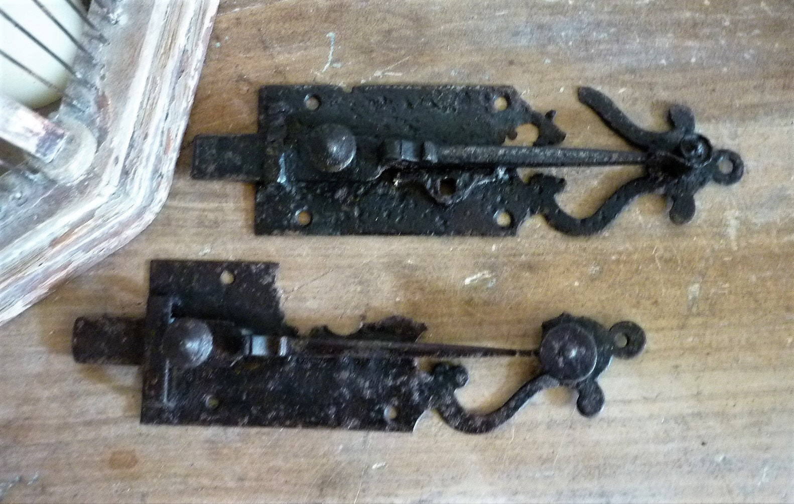 2 Serrures Anciennes en Fer Forgé France Xviii Loquet Serrure Rouillée