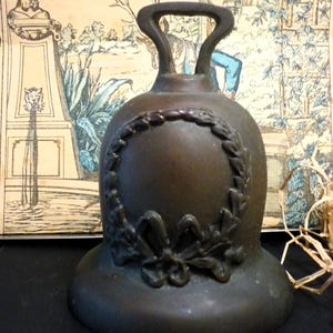 antique French bronze  chateau door bell / gate bell / XIX