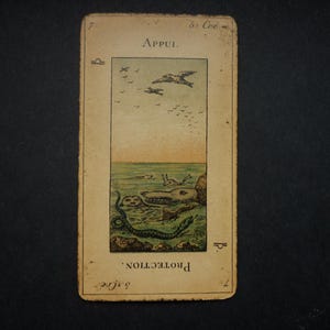 Carta antiga jogo de TAROT DIVINATÓRIO Francês XIX Etteilla Grimaud Paris card7