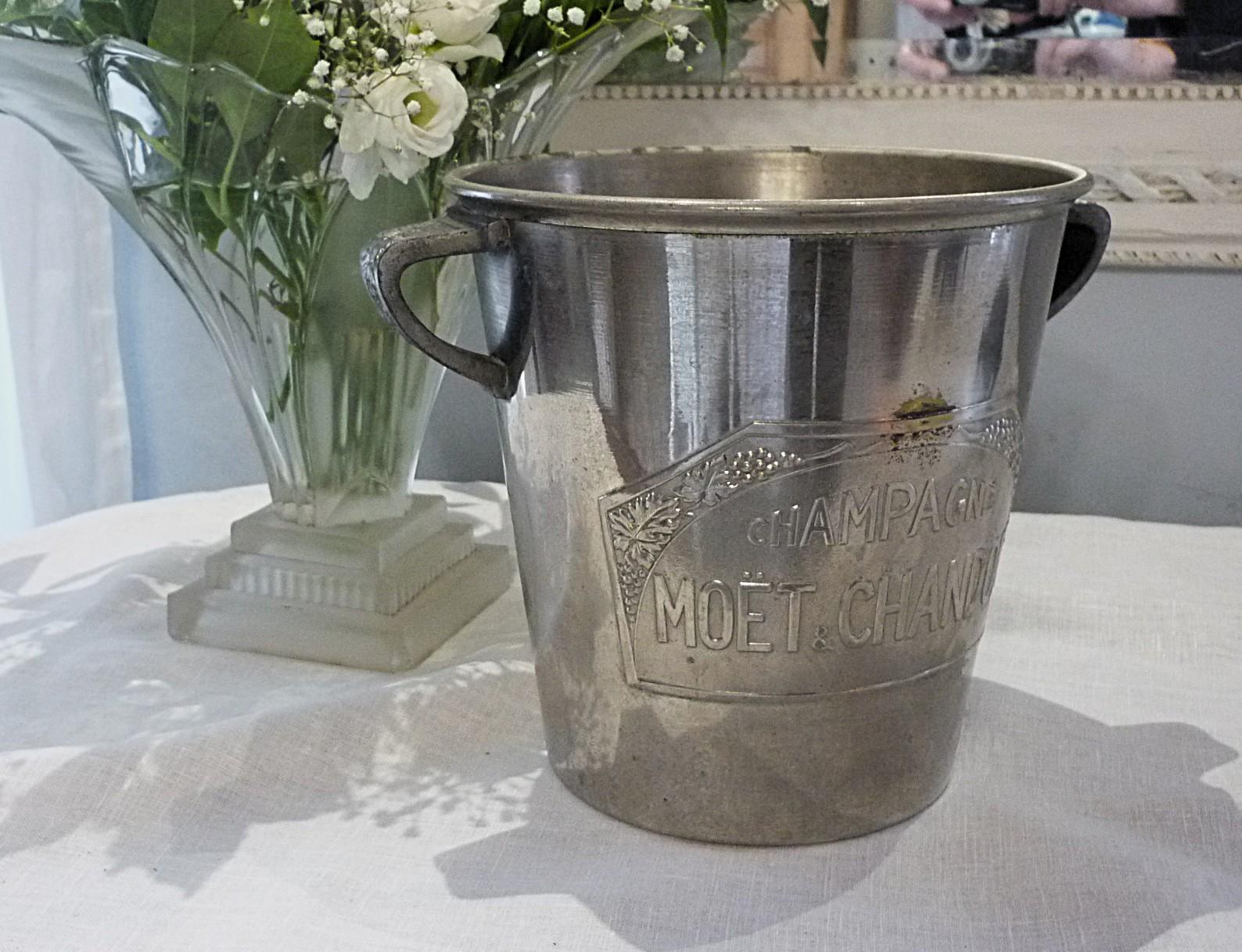 MOET & CHANDON Vintage Français Seau à Champagne En Métal, Seau à Glace