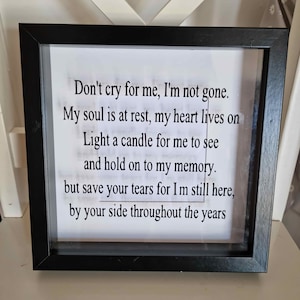 Memorial Boxed Frame Quote