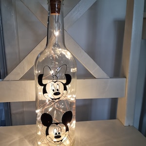 Botella de luz de Minnie Mouse y Mickey Mouse
