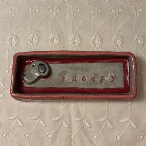 Small Handmade Ceramic Snoopy Trinket/Jewelry Tray