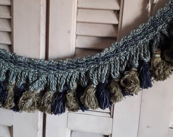 Luxurious French passementerie braid/trim in shades of blue and gold