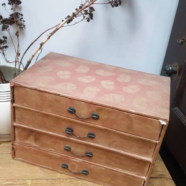 Fabric Covered Chest With Drawers Etsy