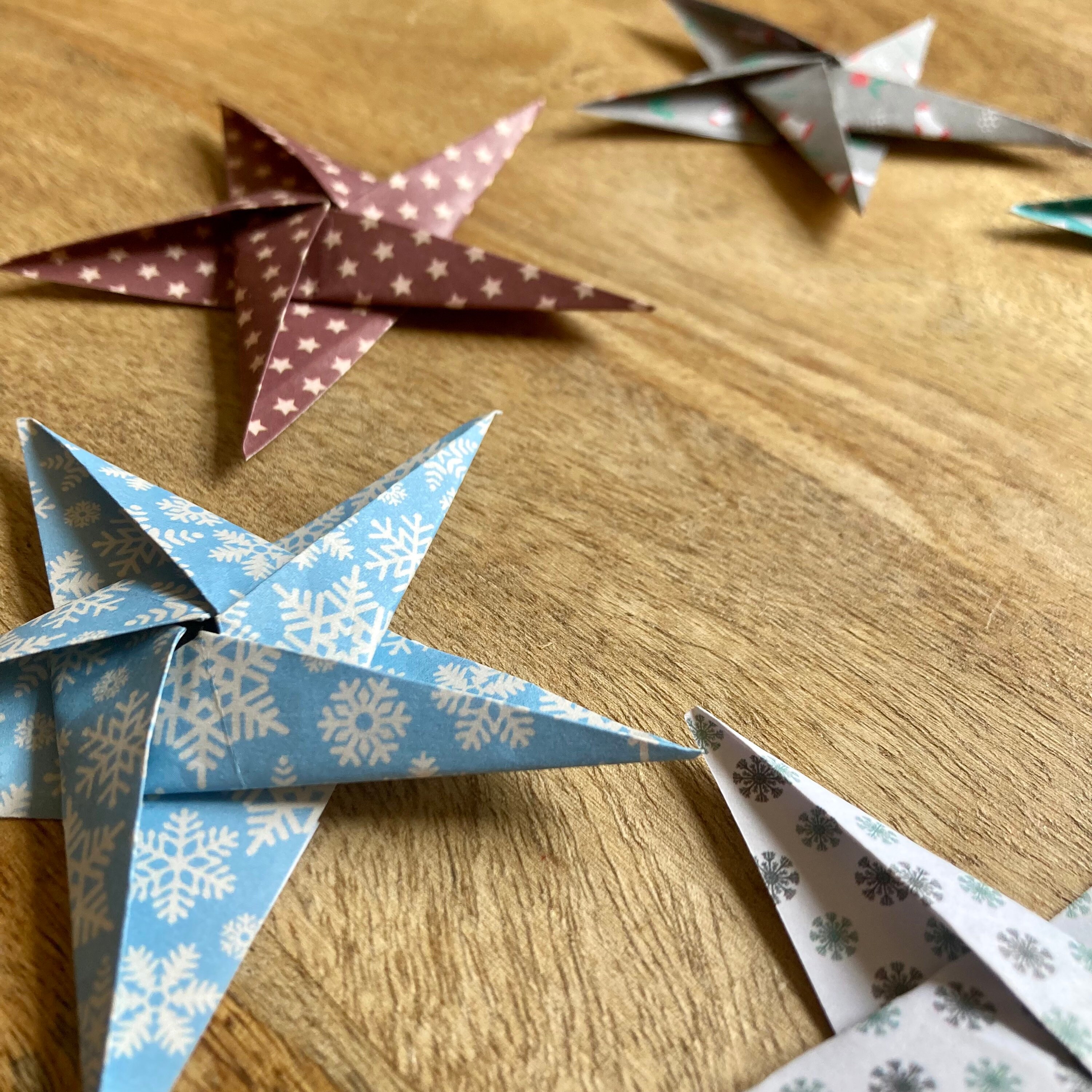 Christmas Origami Stars Set of 12 Handmade Paper Stars Christmas ...