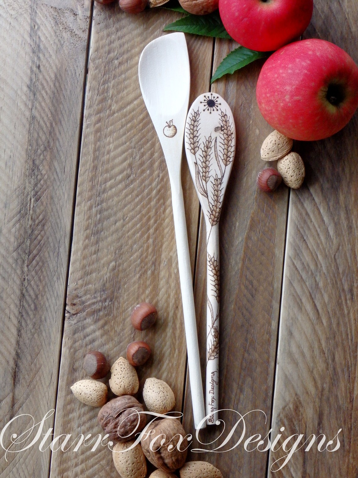Harvest Design Wood Burned Kitchen Utensils Pyrography - Etsy