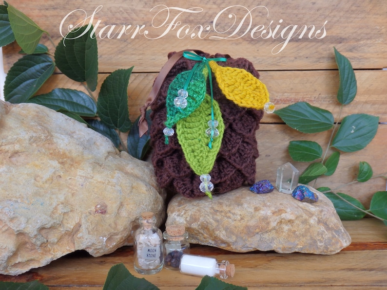 Handmade Crochet Cosplay Accessory Fairy Pinecone Pouch Bag Elf or Woodland Costume Accent